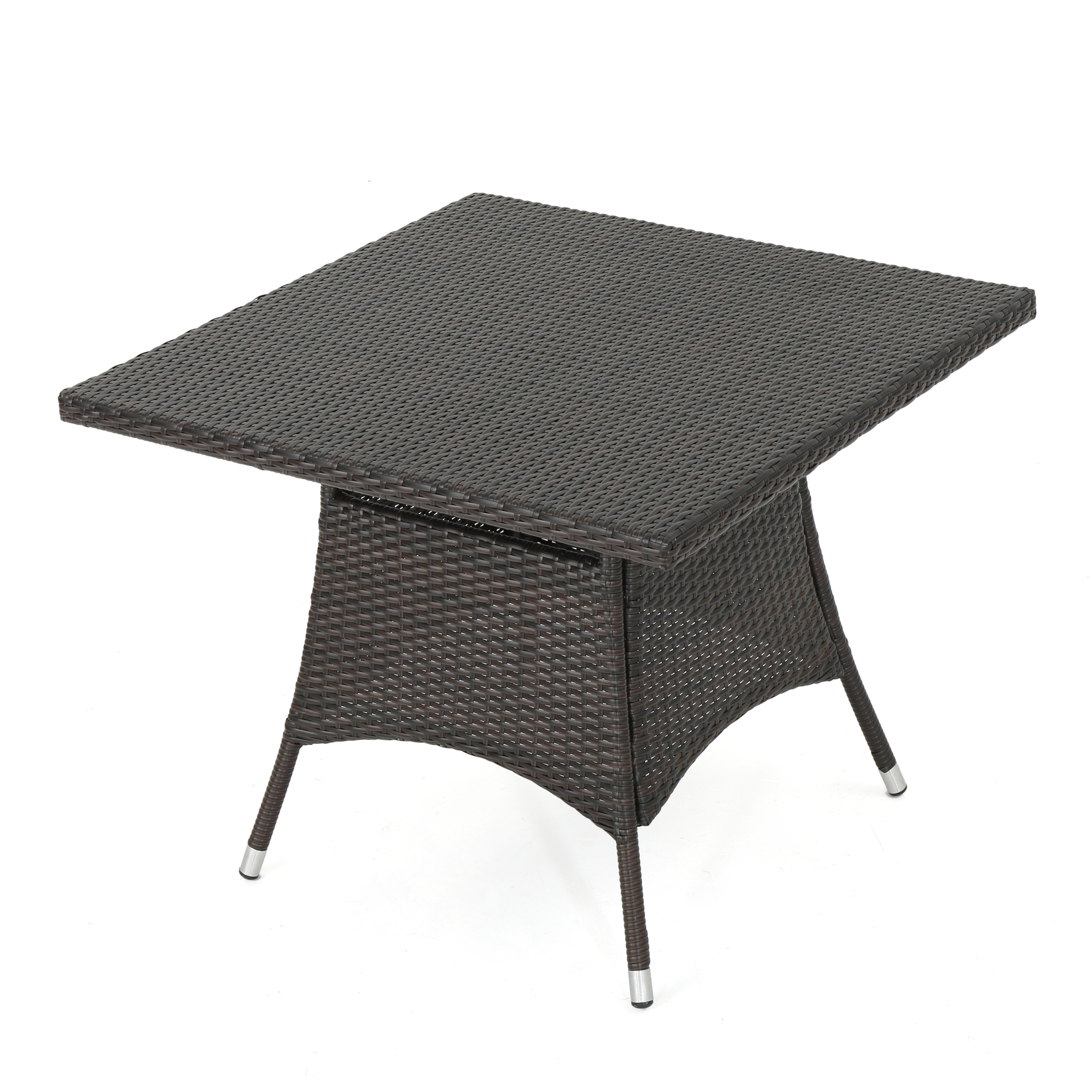 Noble House 37.5'' PE Wicker Stylish Outdoor Dining Table, Multi Brown