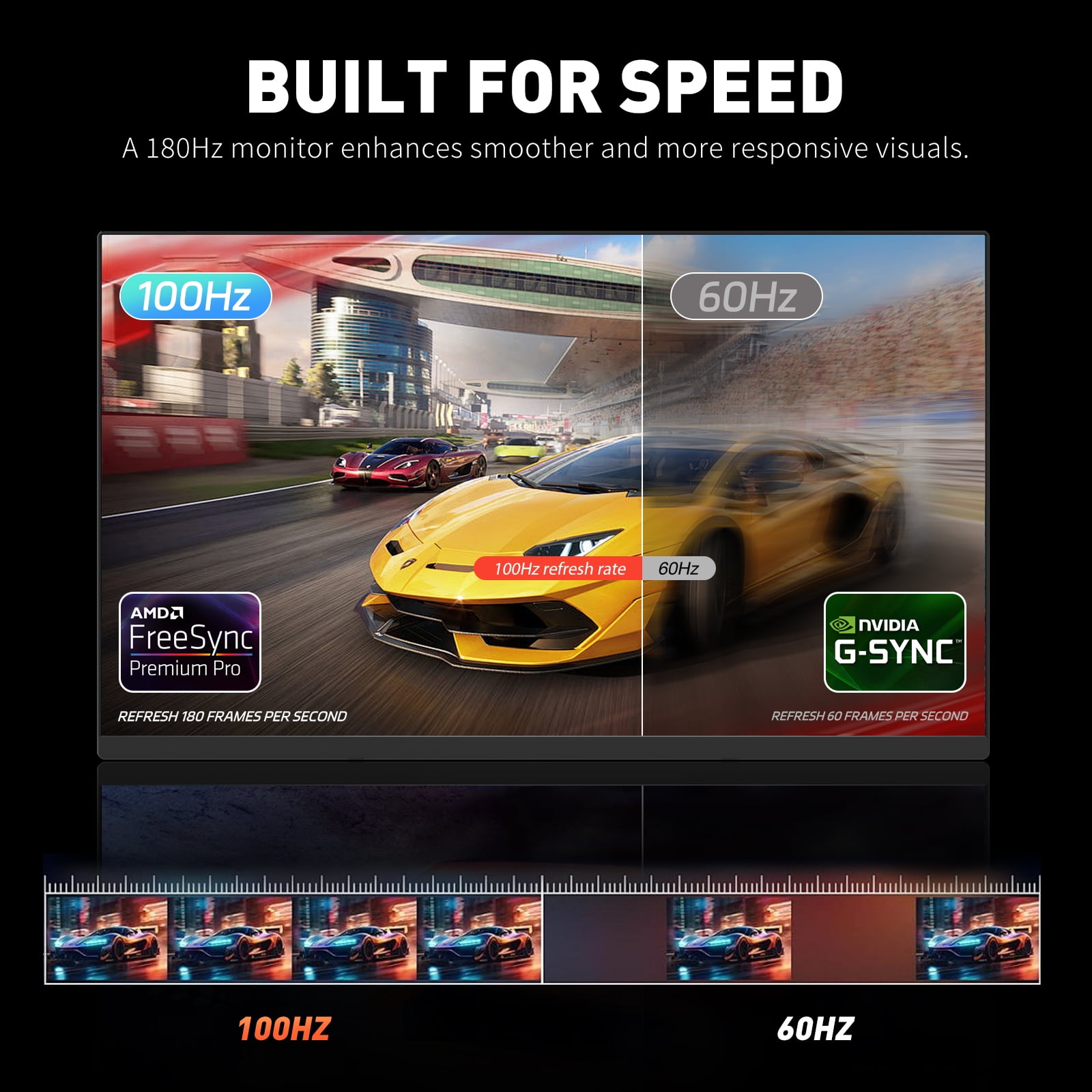 24 inch FHD 1080P Monitor – 100Hz Eye-Care Display, 3ms Rapid Response, AMD FreeSync Smooth Gameplay, Frameless Design, HDMI/DP Connectivity