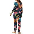 thumbnail image 3 of Yuyamidu Colorful Butterfly Nightwear for Women Breathable Clothing Pajama Pants Matching Set of 2 Casual Long Sleeve Sleepwear Size M Soft Sleep Sets for Jogger Yoga Walking, 3 of 7