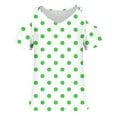 thumbnail image 3 of Womens Cold Shoulder Blouses Sexy Short Sleeve Round Neck Loose Fit Going Out Tops Casual Polka Dot Pullover Ladies Loose Summer T Shirts, 3 of 4
