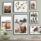thumbnail image 4 of Póster nórdico con hojas de palma, hierba, oveja, ciervo, alpaca, calabaza, bicicleta, arte de pared, impresión en lienzo, pintura, imágenes de otoño para decoración de sala de estar, 4 of 5