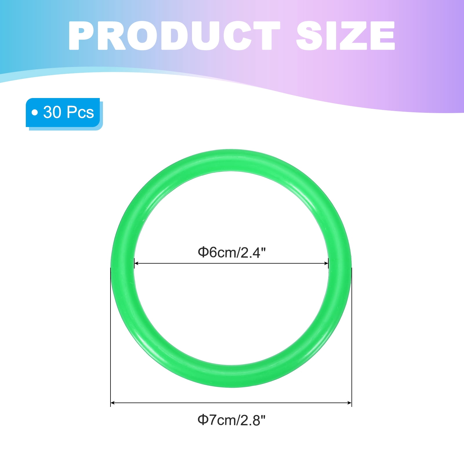Uxcell Plastic Ring-Toss Rings for Bottles Carnival Rings Plastic Hoops for Speed and Agility Practice Outdoor Party Favor 2.8 Inch Green