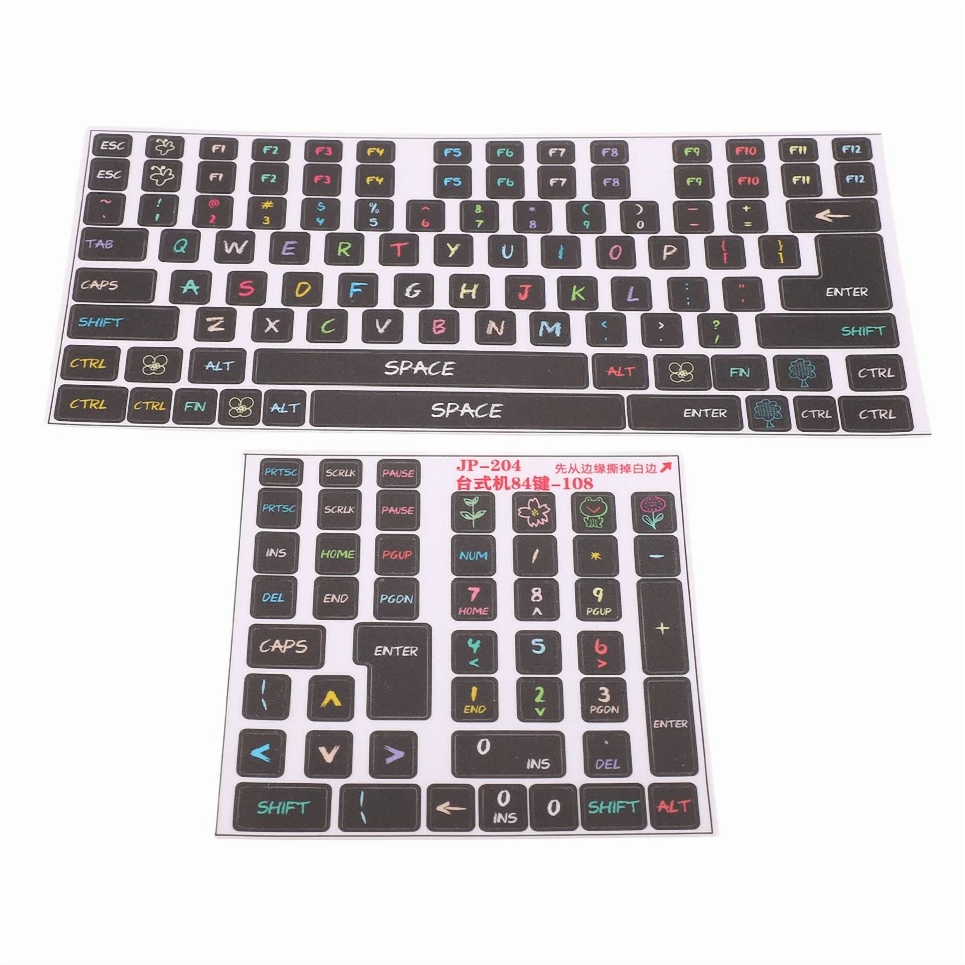 BUTTERFLY- Computer Keyboard Stickers Frosted Surfaces Adhesive Keycaps Stickers For 84-108