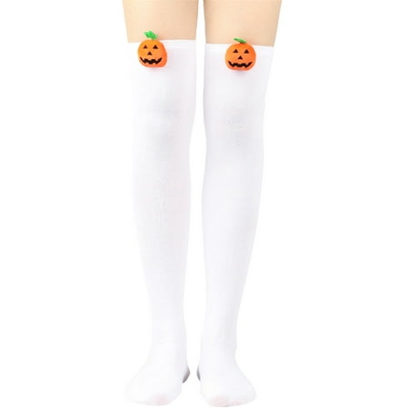 

Women Halloween Thigh High Socks Classic Striped Stockings Socks