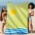thumbnail image 2 of EUDIDV Absorbent Fine Fiber Double-sided Velvet Beach Towel With Drying And Water Absorption Digital Printing Sun Protection Shawl Swimming Bath Towel Quick Dry, 2 of 7
