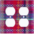 thumbnail image 3 of Metal Light Switch Plate Cover Ethnic Aztec Tribal Plaid Pattern Red SFR056, 3 of 13