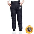 thumbnail image 4 of Kids Girls Boys Snow Pants High Waisted Thick Warm Activewear Snowpant Outdoor Sport Ski Pants,Z2-Black,3-4 Years, 4 of 6