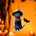 thumbnail image 5 of Witch Cat Acrylic Keychain Style D Unique Halloween Gift Idea, 5 of 9
