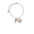 thumbnail image 2 of Delight Jewelry Rose Goldtone Crystal Initial - F - Domed Thank You Charm Bracelet, 6"+2", 2 of 5