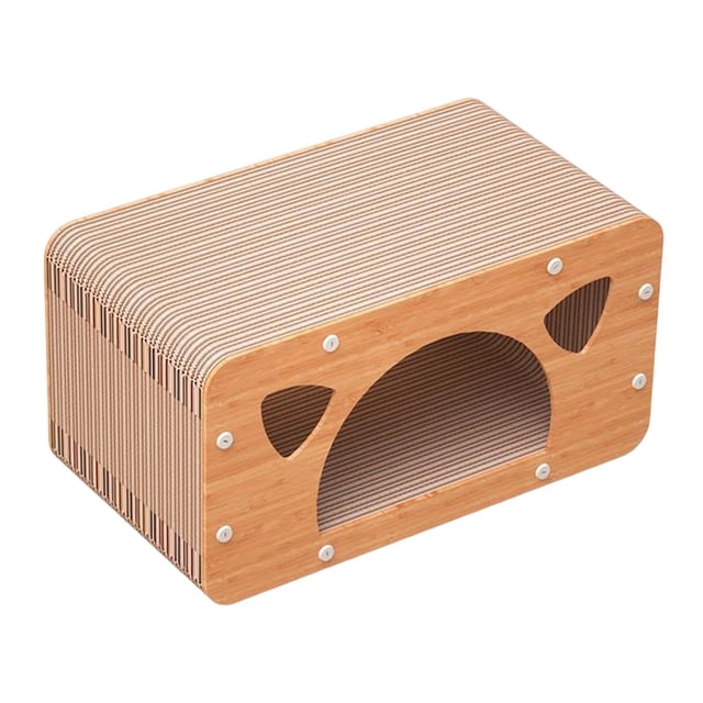 Rectángulo Cat House Scratching Bed Scratch Pad Hut Furniture Protector Cat Scratcher Cartón para gatos pequeños, medianos y grandes Kitty