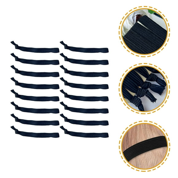 IFANLANDOR 30Pcs Black Hair Bands Men Elastic Ponytail Holders No Crease Hair Accessories