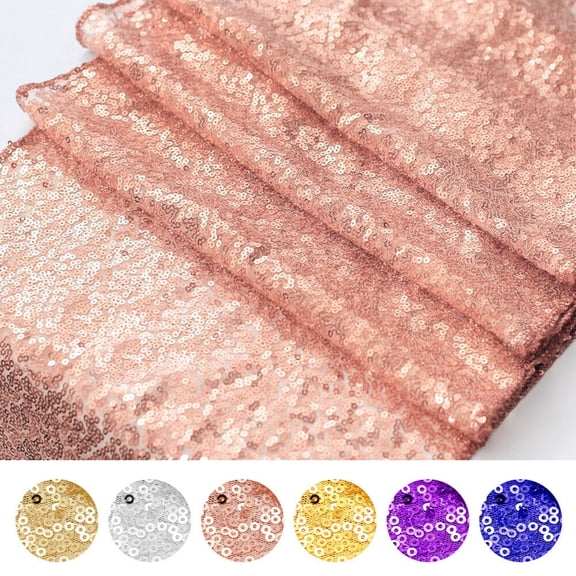 Glitz Wedding Sequin Table Runner Cloth 108in for Party Banquet