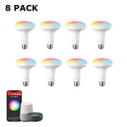 8 Pack LED BR30 Smart Flood Light Bulbs, WiFi & Bluetooth, 60W Equiv, Color Changing, E26 Base