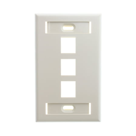 Leviton Ivory Quickport 3-Port ID Window Wallplate 42080-3IS