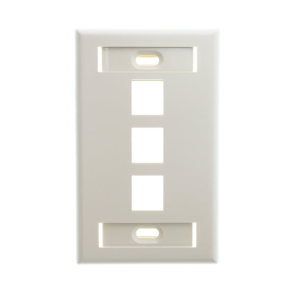 Leviton Ivory Quickport 3-Port ID Window Wallplate 42080-3IS