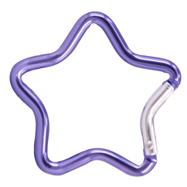 Llaveros con mosquetón de aleación de aluminio con cierre de resorte en forma de estrella para mochilas, acampadas, senderismo y viajes. Almohadilla de goma antideslizante.