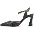thumbnail image 3 of Journee Womens Nixey Croco Texture Buckle Pointed Toe Pumps, Widths Available, 3 of 10