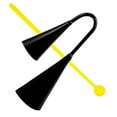 thumbnail image 3 of MasteelfCA Metal Cowbells Durable Calling Bell Black Musical Instrument for Outdoor Class Festival (Small Size), 3 of 7