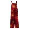 thumbnail image 3 of Women's Casual Loose Jumpsuit with Christmas Print, Burgundy, Size XL, 3 of 4