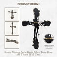 thumbnail image 2 of Rustic Vintage Style Resin Silver Tone Rose and Thorn Cross Spiritual Wall Art Décor, 2 of 7