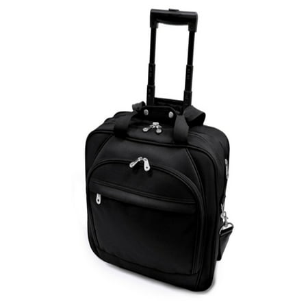 US Traveler Business Rolling Laptop Briefcase Black (Best Briefcase For Business Travel)