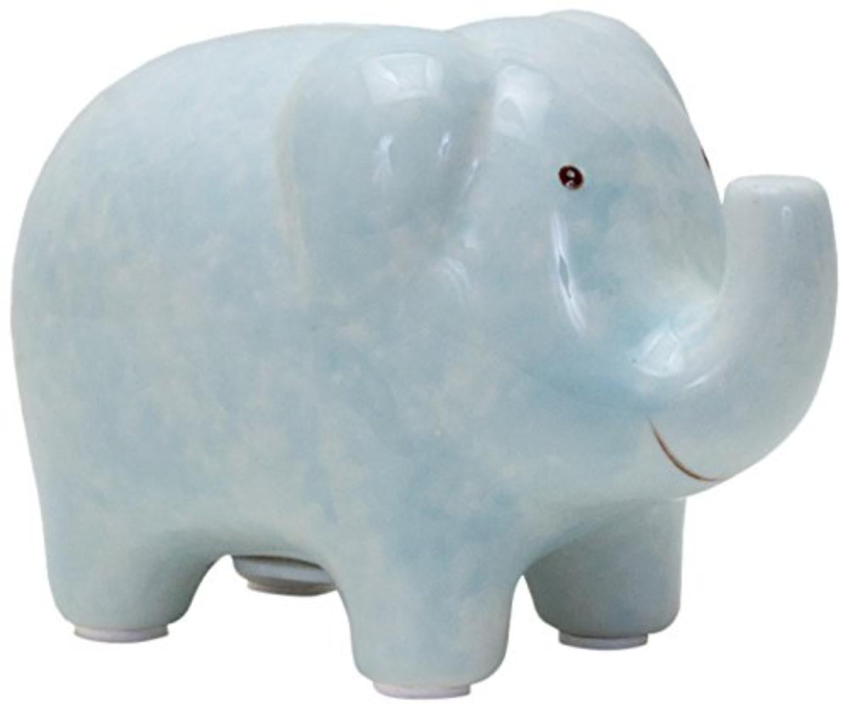 Child to Cherish Ceramic Polka Dot Elephant Piggy Bank for Boys Blue 