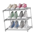 thumbnail image 3 of Zapatero de 4 niveles, organizador de zapatos de acero inoxidable multicapa, estante de almacenamiento para puerta de entrada, azul Almacenamiento y organización del hogar Gris plateado 3 capas Advancent HA003484-01, 3 of 6