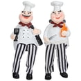thumbnail image 1 of GOOHOCHY 2 figuras de chef de resina para escritorio, decoración de chef, lindas figuras de chef de dibujos animados, decoración del hogar, 1 of 8
