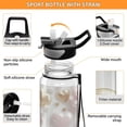 thumbnail image 4 of 3d Hearts Flower Jewels Pearls Sports Water Bottle Portable Travel Mug 32oz BPA Free Leak Proof Straw Transparent Tritan for Gym Yoga Cycling Camping, 4 of 7