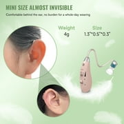 KIBVOE Rechargeable Hearing Aids for Seniors, Noise Cancelling Behind The Ear Hearing Aid, 1 Pairs, Beige, Summer Daily Hearing Essentials