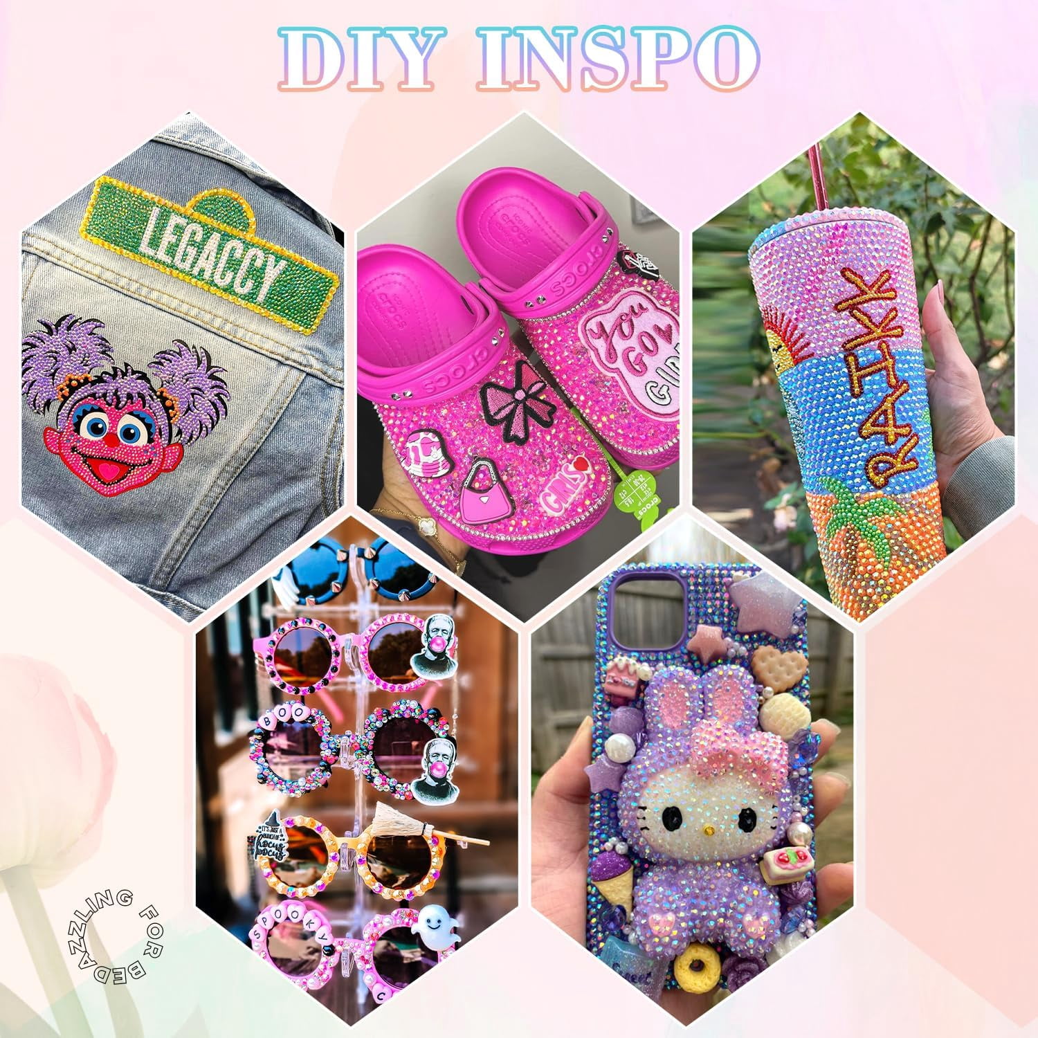 Complete Bedazzling Kit with B7000 Glue: 40000Pcs 40 Colors 3mm Jelly Flatback Rhinestones Set with Tools, Resin Gems Bedazzler Craft Kit for Crocs Tumblers Shoes