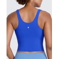 thumbnail image 2 of CRZ YOGA Butterlift Racerback Crop Tank Tops for Women U Neck Yoga Padded Longline Sports Bras Workout, 2 of 6