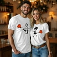 thumbnail image 2 of Tiweut Men Valentine's Day Casual T Shirts,Matching Couple Interactive Short Sleeve Tees Crewneck with Phrases Heart Designs Comfortable Anniversary Date Night,Blouses,A-White,L, 2 of 4