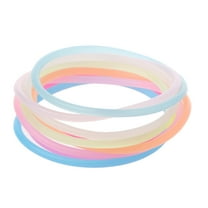 UNTERING 10 Pcs/Set Night Luminous Bracelets Glow Wristband Gummy Silicone Rubber Hairbands DIY Unisex Bangles for Adults Teens
