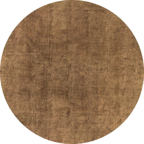 Ahgly Company Indoor Round Abstract Brown Modern Area Rugs, 6' Round