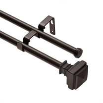 UTOPIA ALLEY Wall Mounted Window Treatment Telescoping Double Curtain Rod Set, 5/8-Inch Diameter, Adjusts from 48 to 86 Inches, Oil Rubbed Bronze
