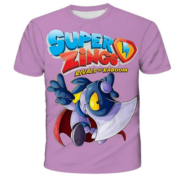 Camisetas Super Zings ropa para ninos novedad de verano 2023 camisetas de manga corta con dibujos animados camisetas informales con cuello redondo de 1 a 14 anos Tops12T Gao Jinjia LED