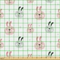 thumbnail image 2 of Ambesonne Easter Bunny Fabric by the Yard Upholstery, Rabbit Doodle, 1 Yard, Rose Pale Grey, 2 of 5