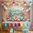 thumbnail image 2 of Decorative Design Banner Floral Theme Balloon Decoration Colorful Flowers Macaron Decor for Birthday Party Kids Celebration Indoor Decoration, 2 of 8