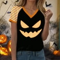 thumbnail image 4 of Godom Womens Halloween T-Shirt Funny Short Sleeve V Neck Graphic Tees Tops, 4 of 7