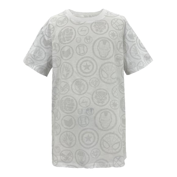 Playera Capitán América Talla 12 Manga Corta Avengers Circulares Blanco