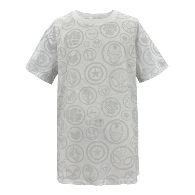 Playera Capitán América Talla 12 Manga Corta Avengers Circulares Blanco