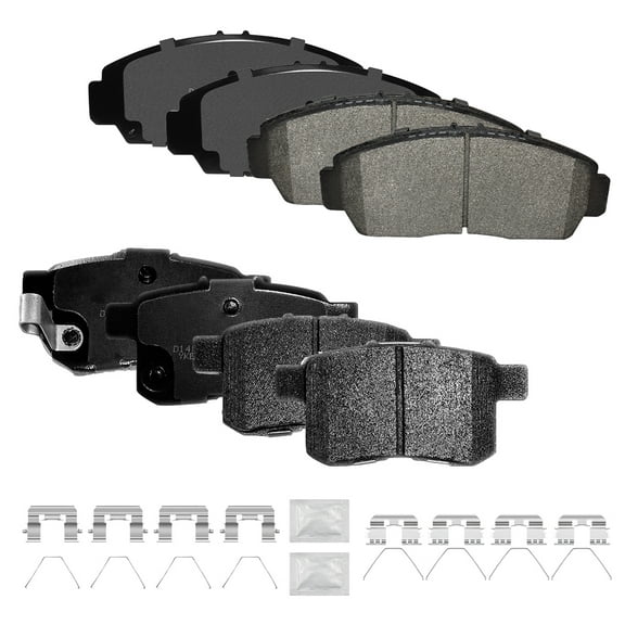 ACB ZONE Front & Rear Disc Ceramic Brake Pads Set w/Hardware Fit for 2008 2009 2010 2011 2012 Honda Accord 2009-2013 2014 Acura Tsx