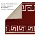 thumbnail image 4 of Runner Rug for Hallway Greek Key Print Design Red White Color 26 Inch or 31 Inch Wide by Your Length Choice Slip Resistant Rubber Backing Stain Resistant Pile Stair Runner, 4 of 6