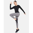 thumbnail image 4 of BALEAF Women's Long Sleeve Lightweight Yoga Running Sport Shirts Underscrub with Thumb Holes Black S Black 2XL, 4 of 7