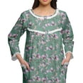 thumbnail image 5 of Moomaya Printed 3/4 Sleeve Nightdress Nursing Cotton Sleepwear For Women, 5 of 6