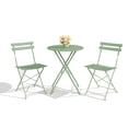thumbnail image 1 of Ensemble Bistro de Patio en Métal 3 Pcs Gain de Place – Table et Chaises d'Extérieur Pliables, Conception Résistante aux Intempéries pour Balcon, Véranda, Cour Ou Jardin, 1 of 16