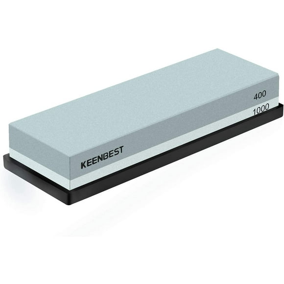 Sharpening Stone Whetstone Set 2 Side Grit 400/1000 Kitchen Knife Sharpener Stone Wet Stones for Sharping Knives Kit with Non-slip Rubber Base Green