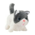 thumbnail image 2 of Gray Electric Plush Kitten Toy - Interactive Moving Stuffed Cat with Meow Sound for Home Decor Pet Lover Companion, 2 of 8