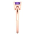 thumbnail image 3 of 1.0ct cushion cut purple natural amethyst 18k rose gold Bridal Wedding Engagement Promise Anniversary Ring for Women size 3.5, 3 of 7
